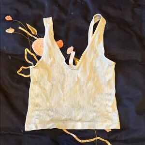 Ribbed Blue Tank Top